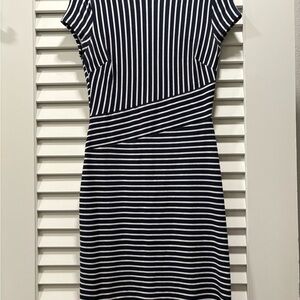 Navy and White Striped Dress